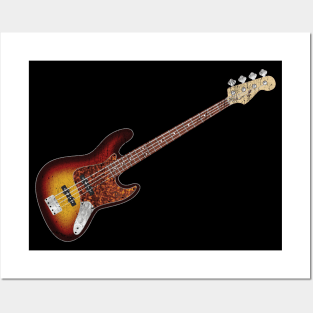 Vintage Faded Tobacco Sunburst Electric J-Bass Posters and Art